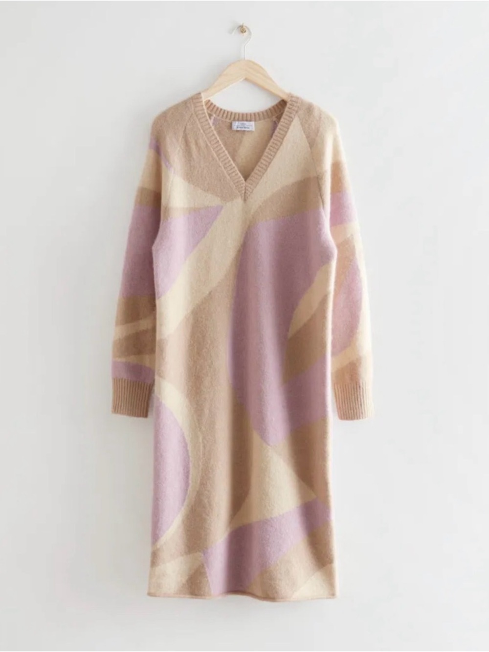 & OTHER STORIES Intarsia Knit Midi Sweater Dress Small